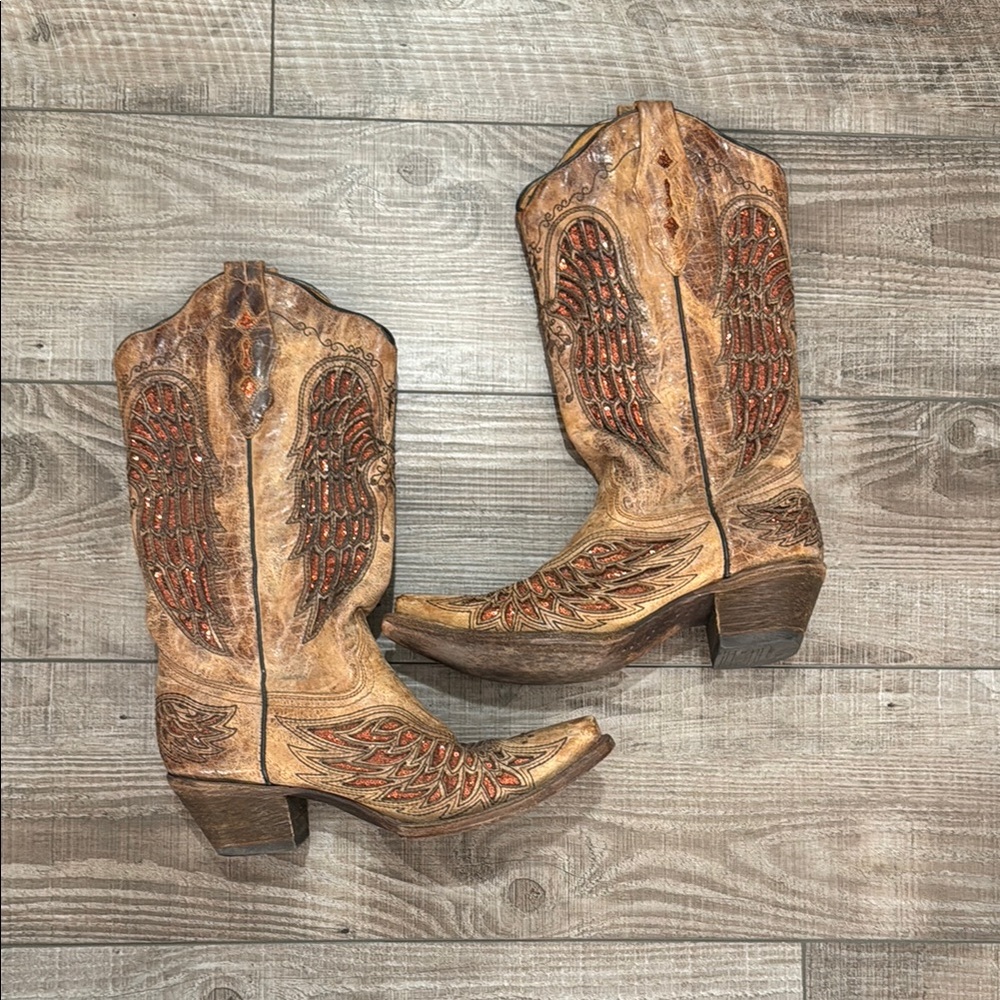 Women’s Leather Sequined Corral Boots
